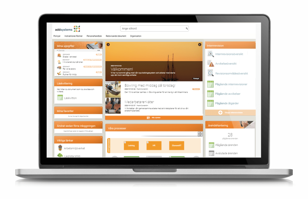 Add Internrevision kan du använda separat eller som en del av Add Ledningssystem 